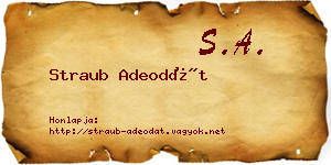 Straub Adeodát névjegykártya